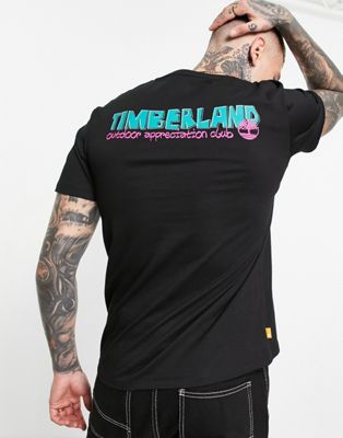 Timberland t-shirt with outdoor back print in black