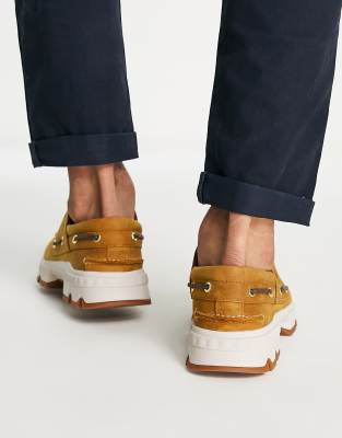 Timberland TBL Originals Ultra 3-Eye Moc Toe shoes in wheat tan | ASOS