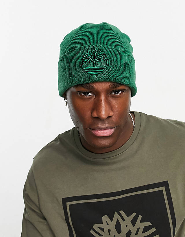 Timberland - tonal 3d embroidery beanie in green