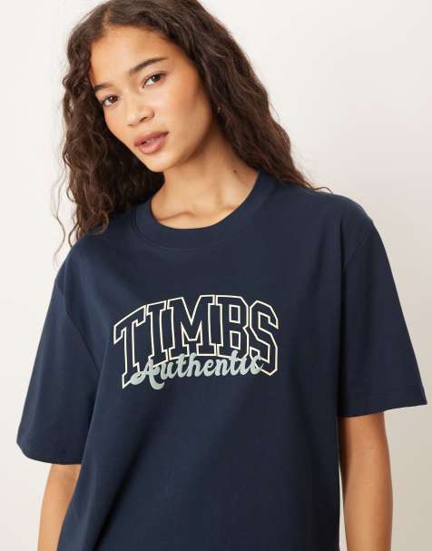 Timberland Varsity graphic short sleeve tee in dark sapphire - view 1