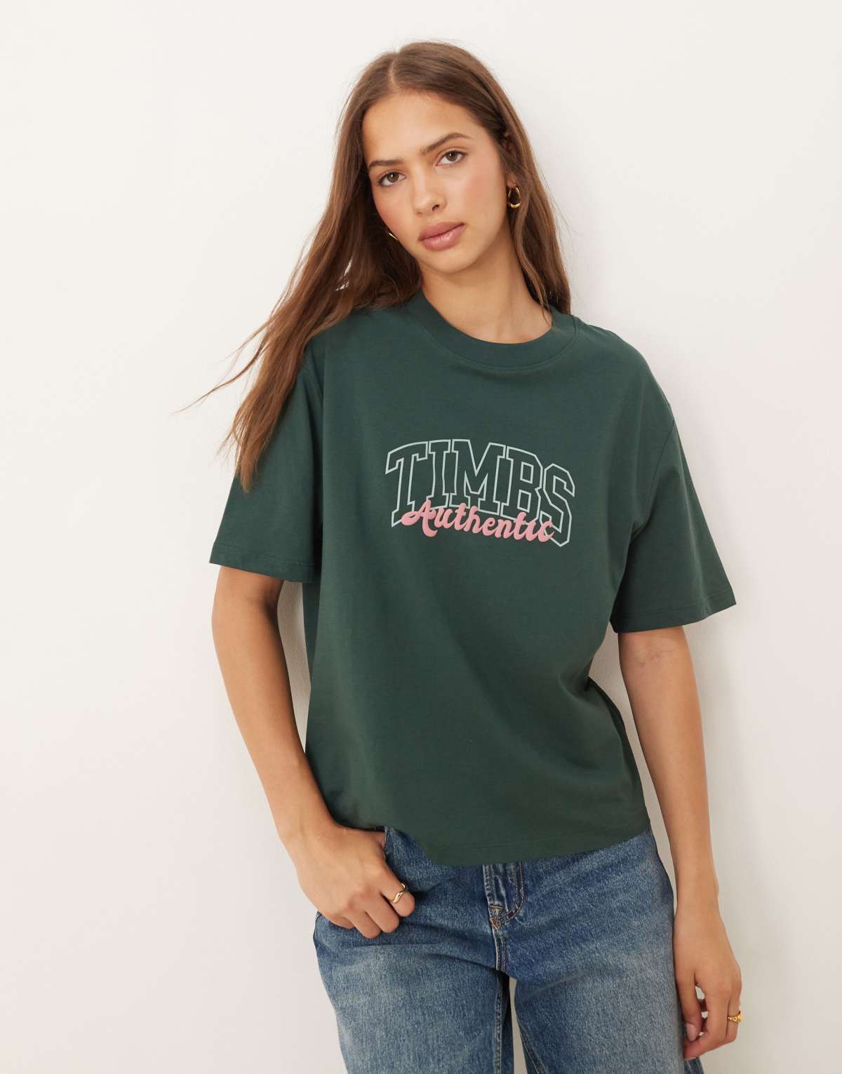 Timberland Varsity graphic short sleeve tee in green gables