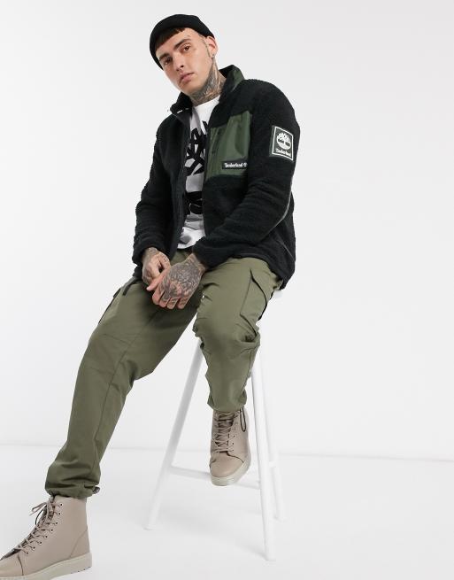 Timberland Veste en polaire avec empi cement imitation peau de mouton Noir