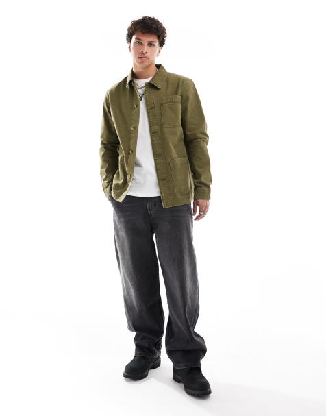 Timberland - Veste style workwear en toile - Vert olive délavé - view 1