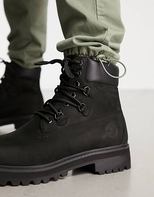wastafel Speels Terminal Timberland - Vibram - 6 inch boots met gestapelde zool in zwart | ASOS