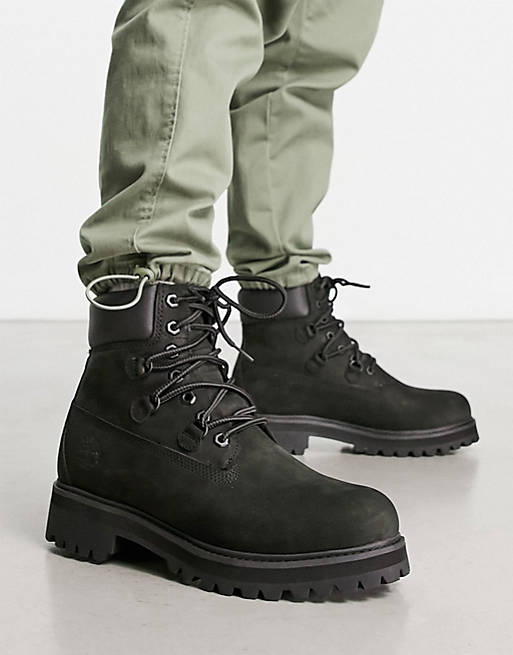 Ontstaan Welke rukken Timberland - Vibram - 6 inch boots met gestapelde zool in zwart | ASOS