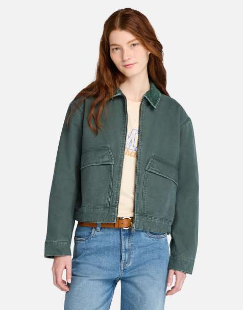 Timberland Washed canvas jacket in green gables - view 1