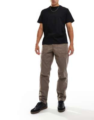 Timberland Timberland washed canvas regular fit workwear pants in brown