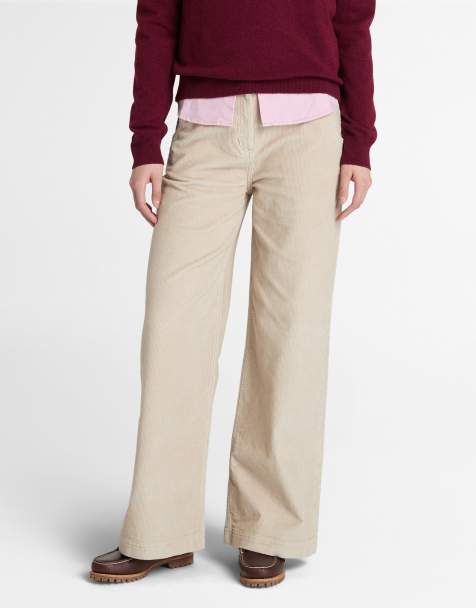 Timberland Washed corduroy wide-leg pant in doeskin - view 1