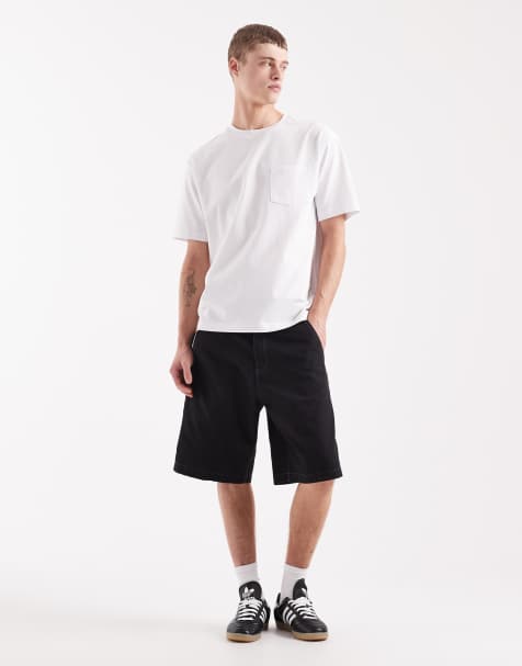 Timberland Washed duck canvas carpenter short in black - view 1
