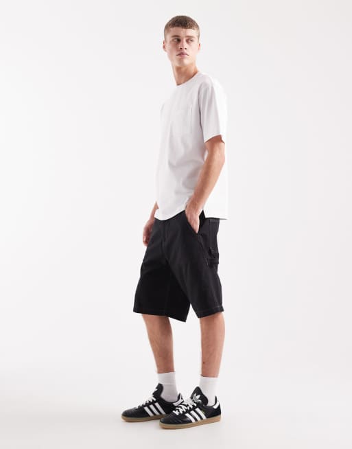 Timberland Washed duck canvas carpenter short in black, 3 of 5