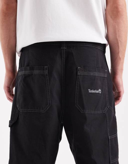 Timberland Washed duck canvas carpenter short in black, 5 of 5