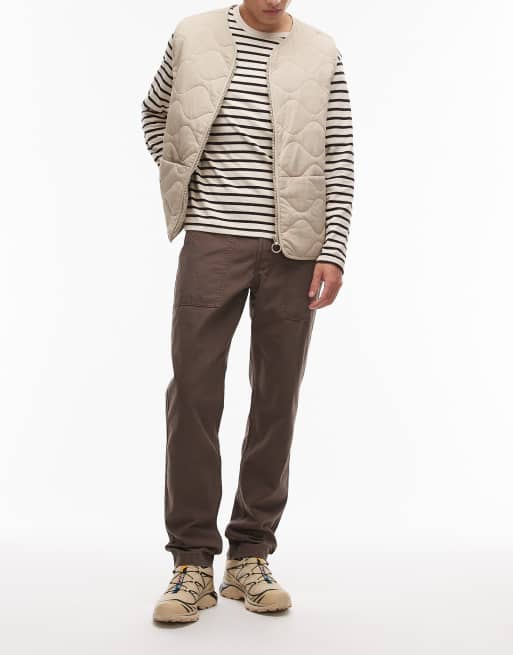 Timberland washed heavy canvas fatigue pocket loose fit pants in dark brown, 2 of 5