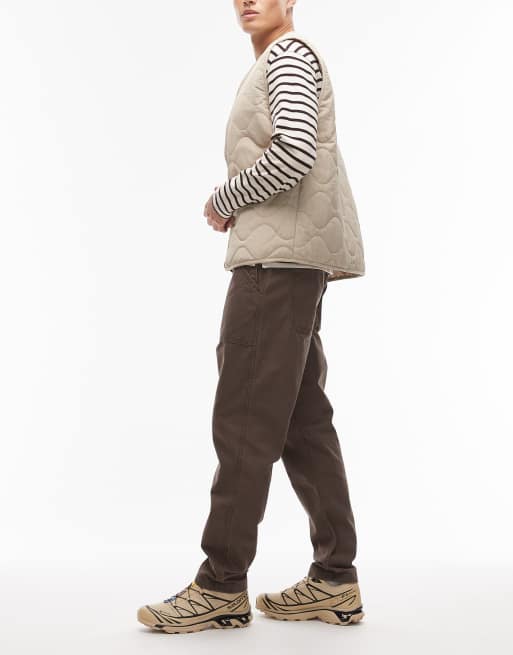 Timberland washed heavy canvas fatigue pocket loose fit pants in dark brown, 3 of 5