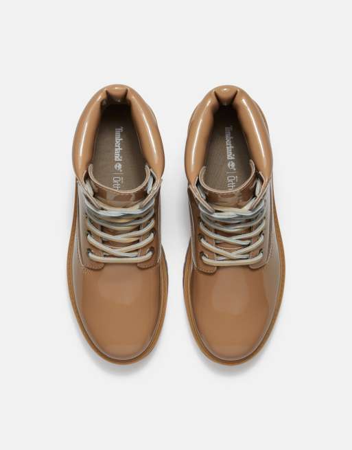 Timberland – Wasserdichte Schnürstiefel aus Lackleder in Mittelbeige, 6 Zoll, 4 von 4