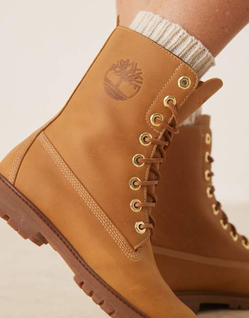 Timberland – Wasserfeste Schnürstiefel in genarbtem Weizenbraun, 8 Zoll, 3 von 4