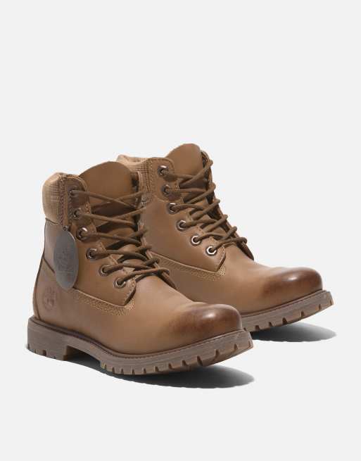 Timberland - Waterbestendige veterlaarzen van 6 inch in medium bruin volnerf