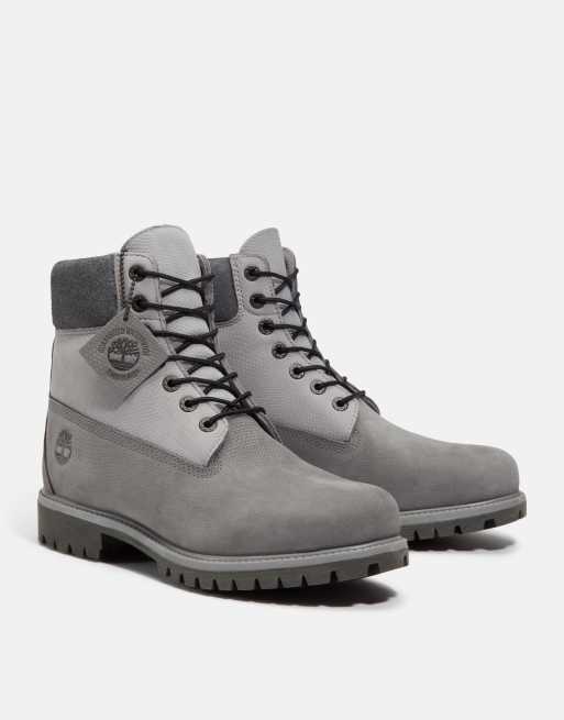 Timberland - Waterbestendige veterlaarzen van 6 inch in medium grijs nubuck, 2 van 4