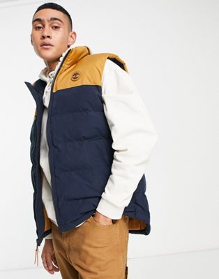 Timberland Welch Mountain puffer vest in brown - ASOS Price Checker
