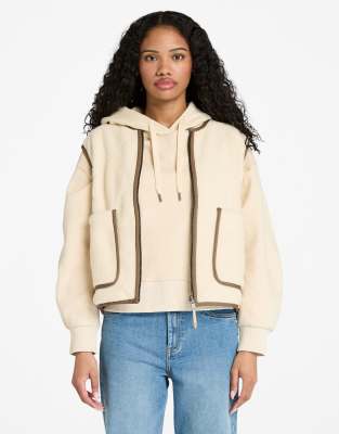 Timberland - Weste aus Teddyfleece in Beige-Weiß