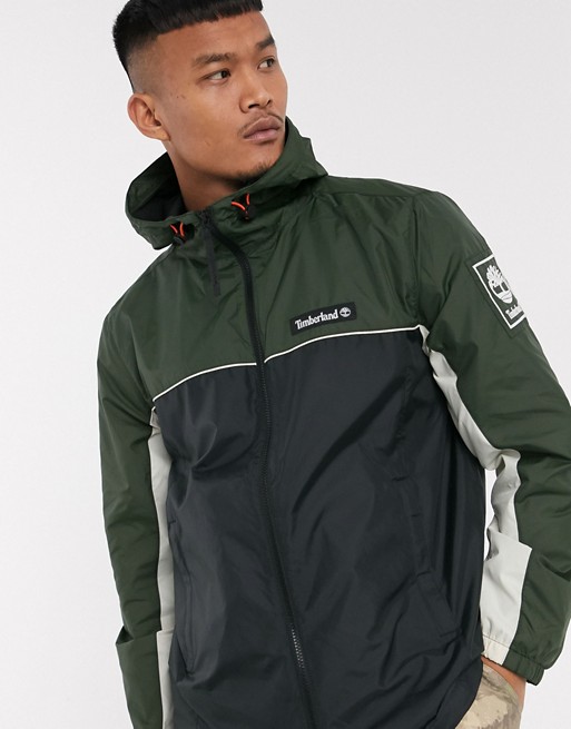 Timberland windbreaker jacket full zip jacket in black
