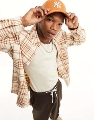 Timberland windham check flannel shirt in beige - ASOS Price Checker