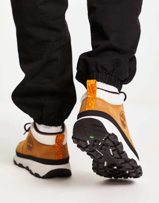 Timberland - Winsor Trail - Halfhoge leren sneakers in tarwebruin nubuck, 2 van 4