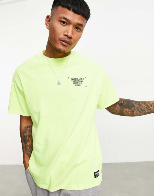 Timberland Workwear back print t shirt in lime green