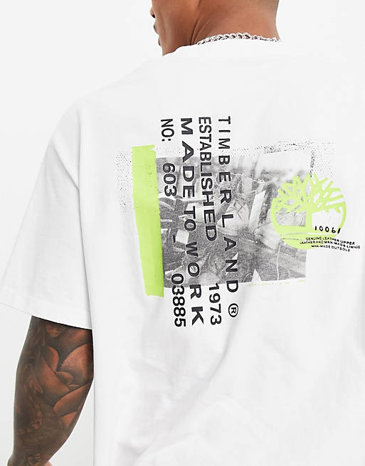  Timberland Workwear back print t-shirt in white 