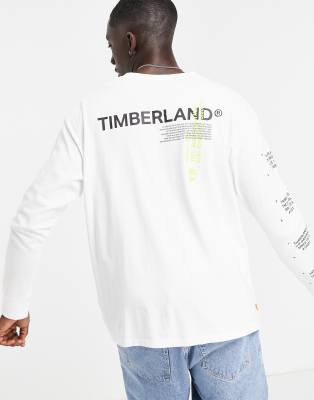 Timberland - Workwear - Hvid langærmet T-shirt med print på ryggen