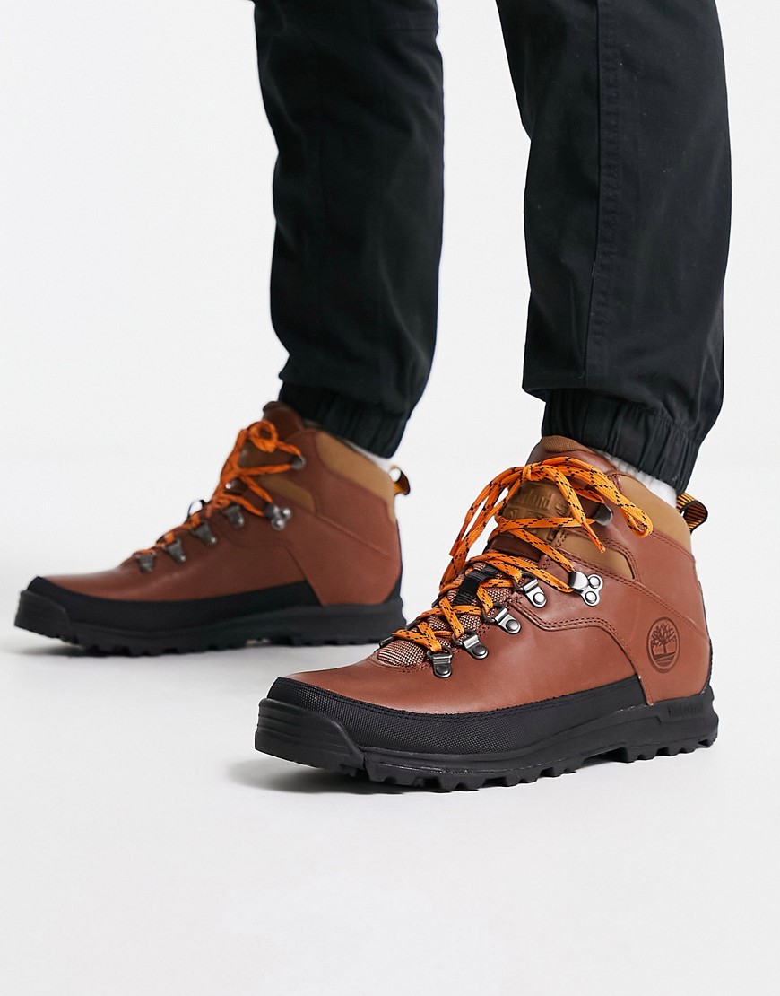 timberland world hiker mid boots in brown