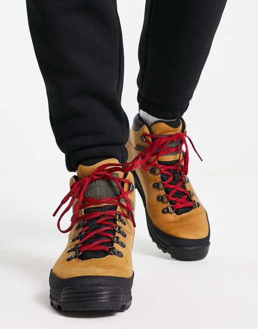 Red timberland hiking clearance boots