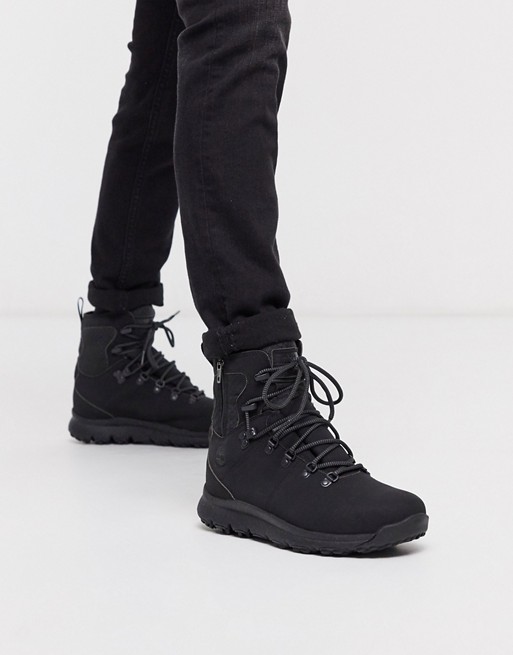 Timberland world hiker tall boots in black
