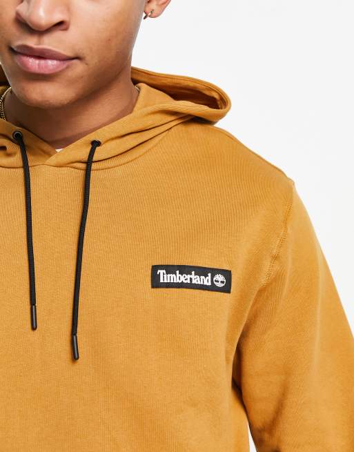 Timberland Woven Badge hoodie in wheat tan