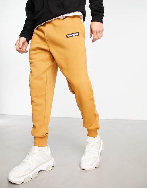 Timberland Woven Badge sweatpants in tan |