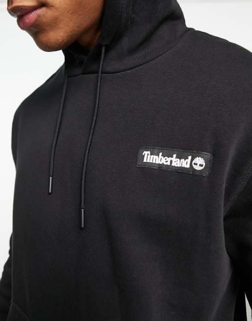 Timberland woven logo hoodie in black