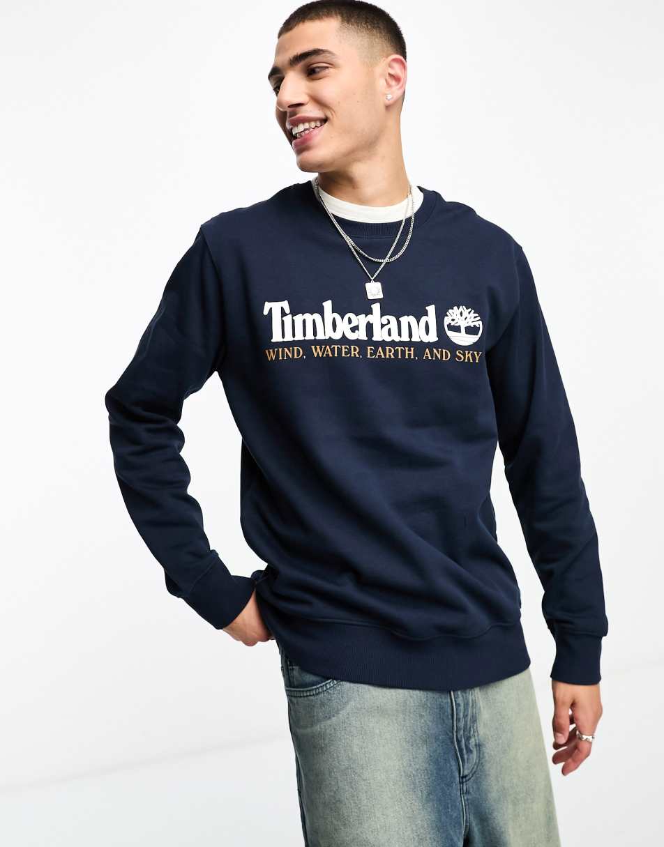 Timberland yc archive logo sweatshirt in navy atlaspt