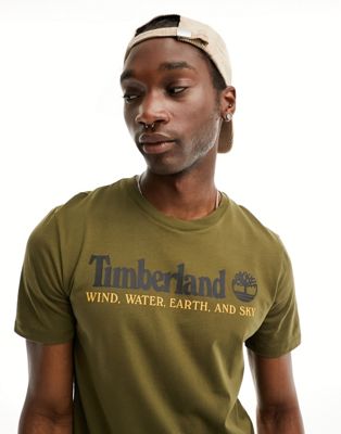 Timberland yc archive logo t-shirt in dark green - ASOS Price Checker