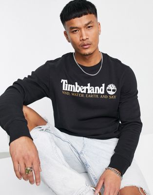 Timberland yc core front logo sweatshirt in black