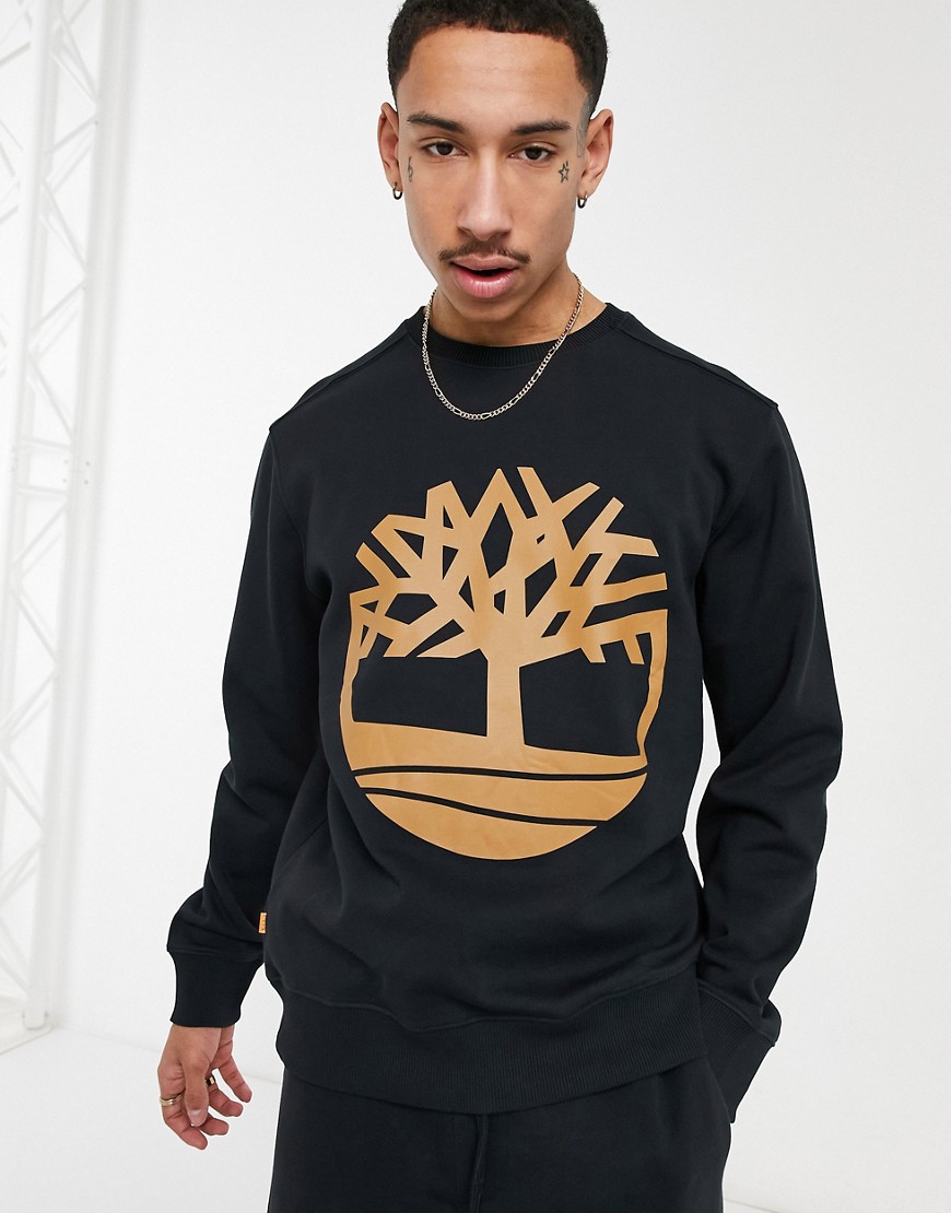 Timberland YC Core tree logo pullover sweatshirt in black