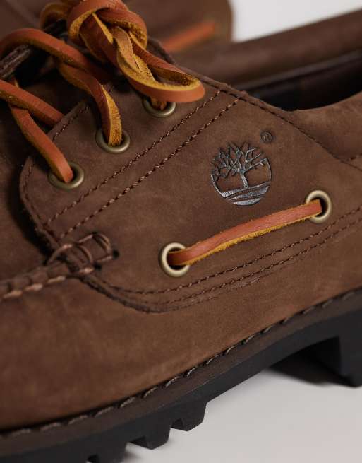 Timberland zapato náutico de 3 ojales en marrón oscuro, 3 de 4