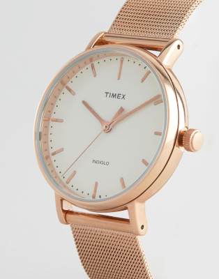 timex rose gold watches for ladies
