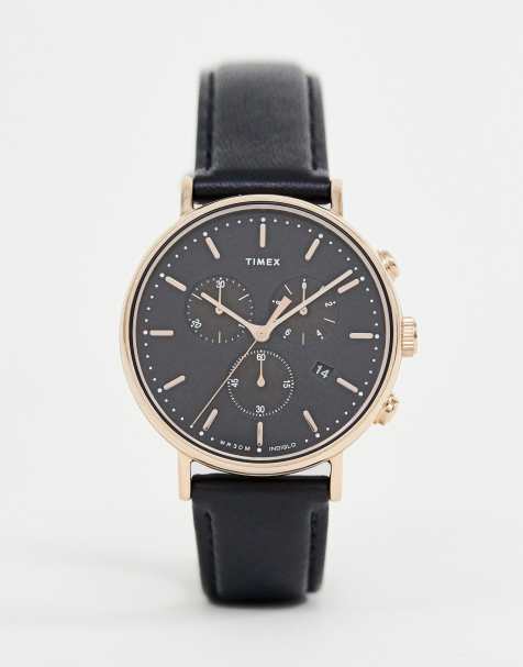 timex fairfield chronograph black