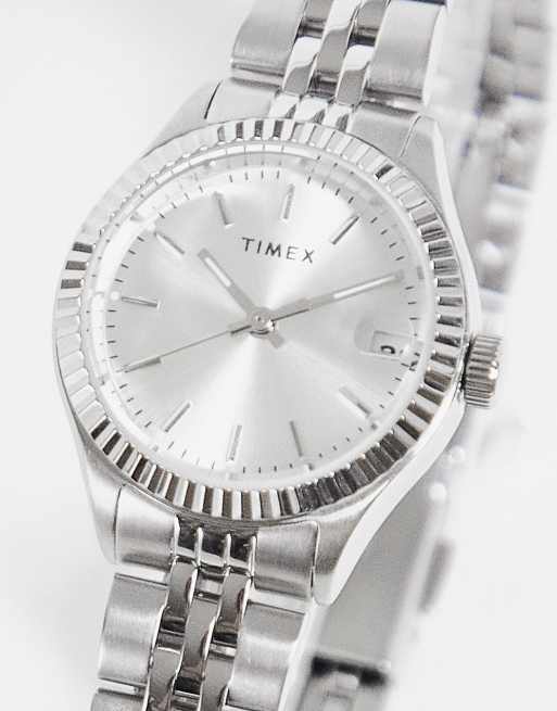 Timex - Orologio con quadrante tono su tono color argento
