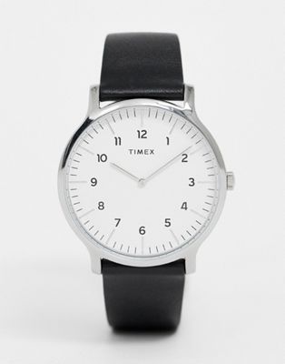 Timex - Oslo - Leren horloge in zwart 40mm