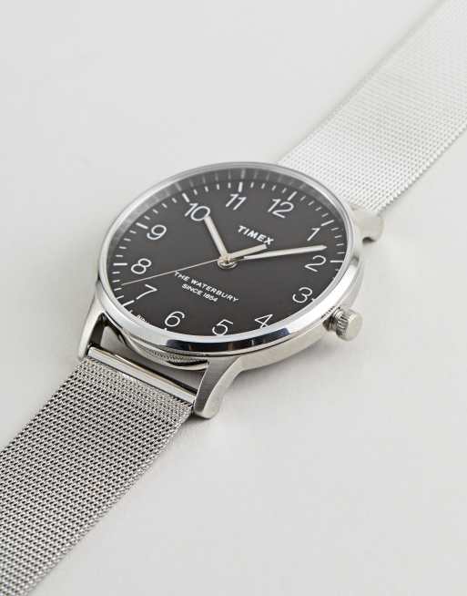 Timex TW2R71500 Waterbury Classic Mesh Watch In Silver ASOS