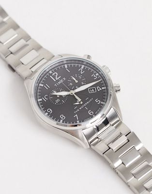Timex - Waterbury - Chronograaf horloge in zilver 42mm