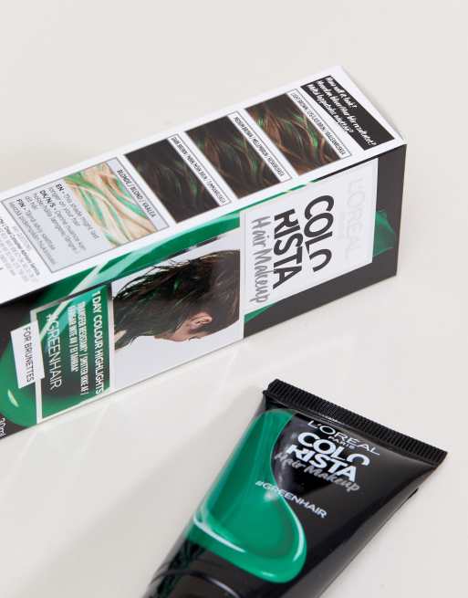 Tinte temporal verde para pelo castaño Hair Makeup Colorista de L'Oreal Paris, 3 de 4