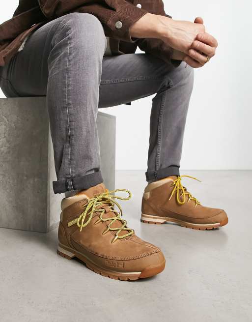 Tmberland euro sprint hiker boots in brown nubuck leather | ASOS