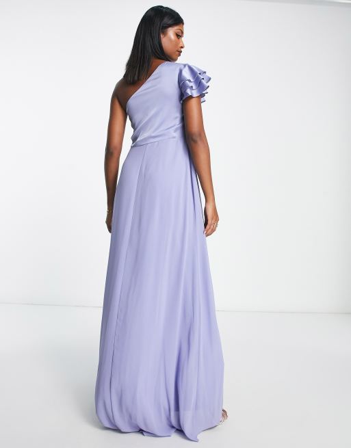 TNFC Vestito lungo da damigella monospalla blu polvere ASOS