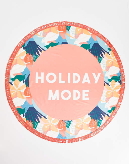 Toalla color coral con estampado Circle Motif de South Beach